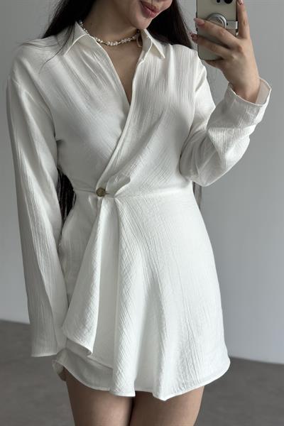 Orijinal Marka Kruvaze Beyaz Elbise