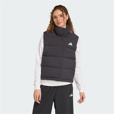 Orijinal Marka Logolu Dik Yakalı Siyah Şişme Yelek 