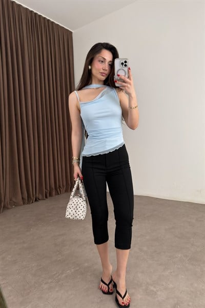 Orijinal Marka Şal Detaylı Bebek Mavi Bluz 