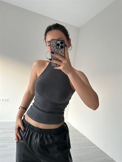 Orjinal Marka Asit Yıkama Boğazlı Body