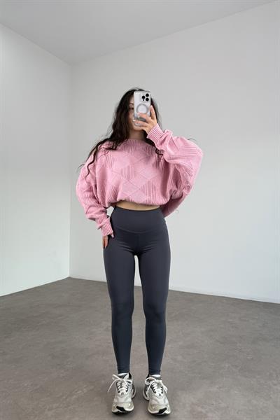 Oys. Modal İçi Pamuk Şardonlu Skinny Antrasit Tayt