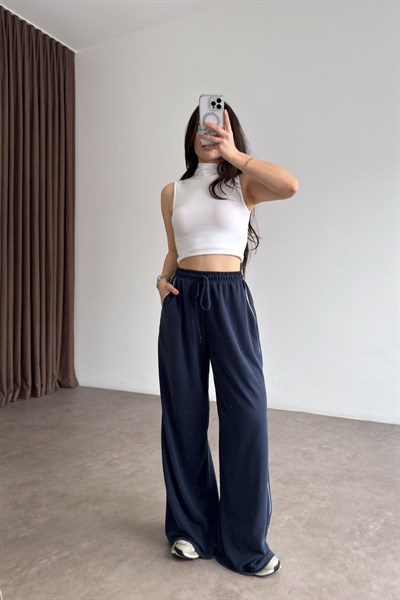 Oys. Modal Çizgili Lacivert Eşofman Altı