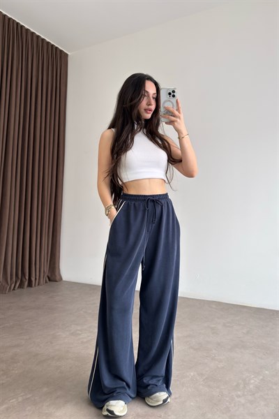 Oys. Modal Çizgili Lacivert Eşofman Altı