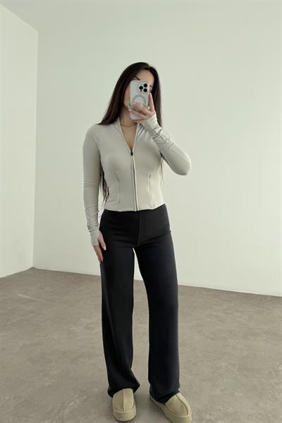 Oys. Modal Likralı Yüksek Belli Antrasit Spor Pantolonu