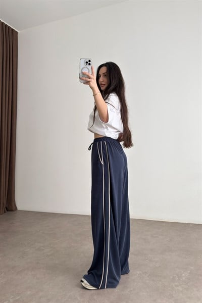 Oys. Modal Çizgili Lacivert Eşofman Altı