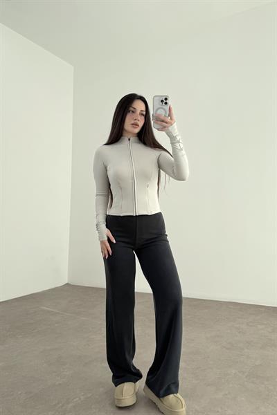 Oys. Modal Likralı Yüksek Belli Antrasit Spor Pantolonu