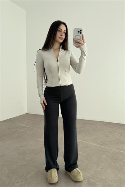 Oys. Modal Likralı Yüksek Belli Antrasit Spor Pantolonu