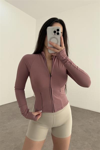 Oys Fermuarlı Spor Ceketi Pembe