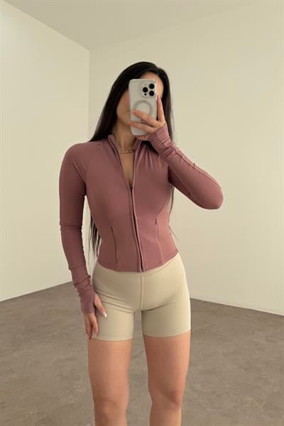 Oys Fermuarlı Spor Ceketi Pembe