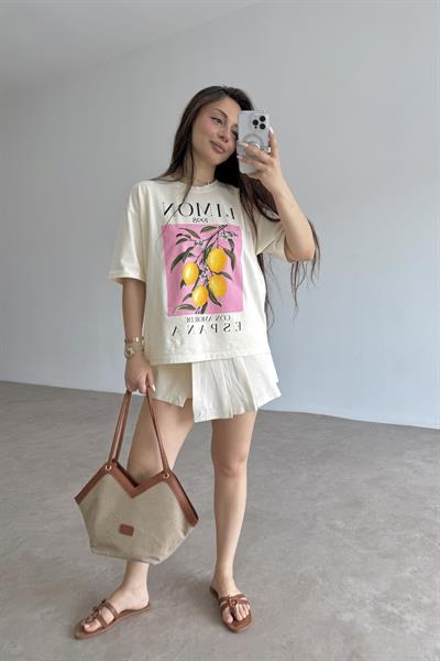 Pamuk Limon T-shirt Ekru