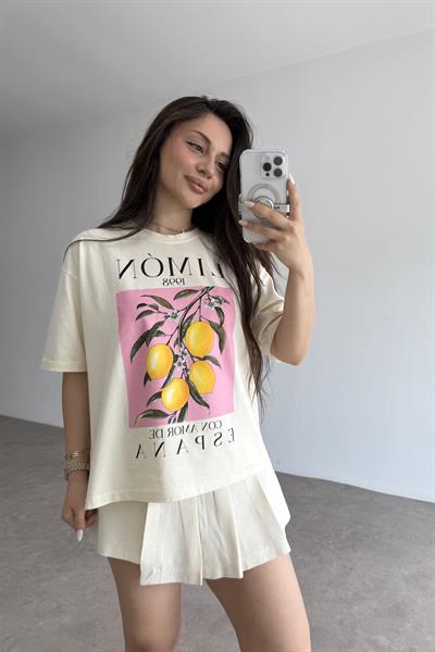 Pamuk Limon T-shirt Ekru