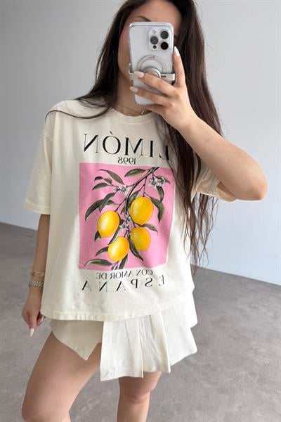Pamuk Limon T-shirt Ekru