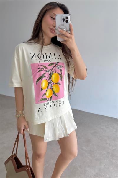 Pamuk Limon T-shirt Ekru
