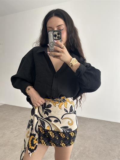 Pareo Model Desenli Etek Lacivert