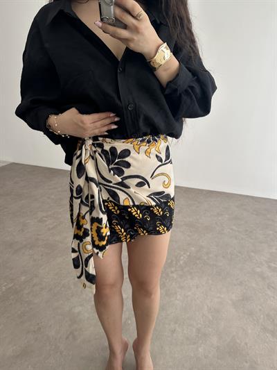 Pareo Model Desenli Etek Lacivert