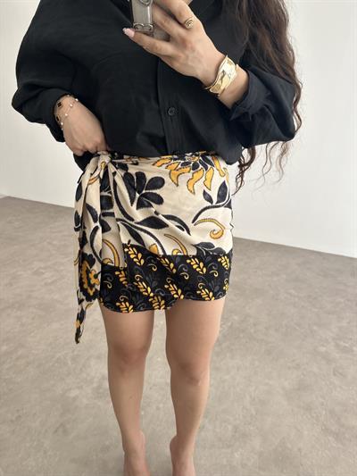 Pareo Model Desenli Etek Lacivert