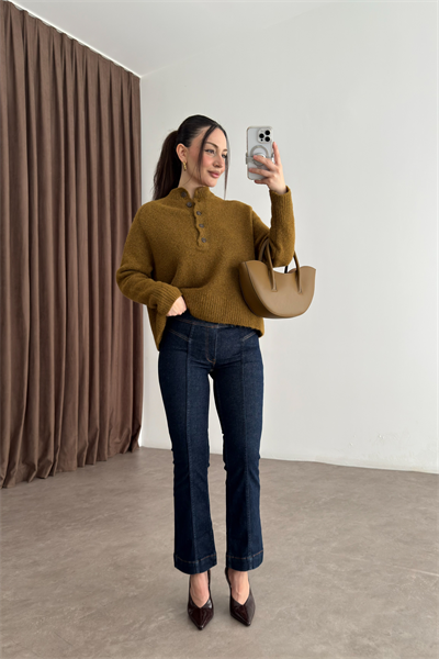 Pilcro Orj. Lacivert Bilek Flare Jean