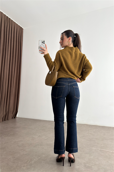 Pilcro Orj. Lacivert Bilek Flare Jean