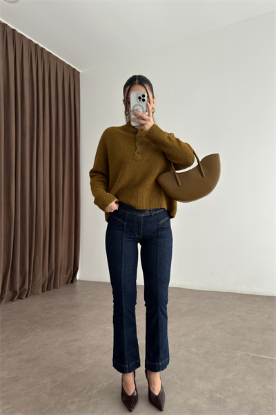 Pilcro Orj. Lacivert Bilek Flare Jean