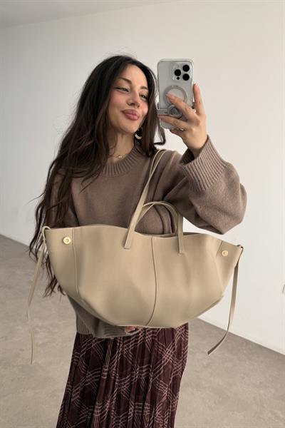 Pln Model Uzun Kısa Kol Askılı Çanta Bej
