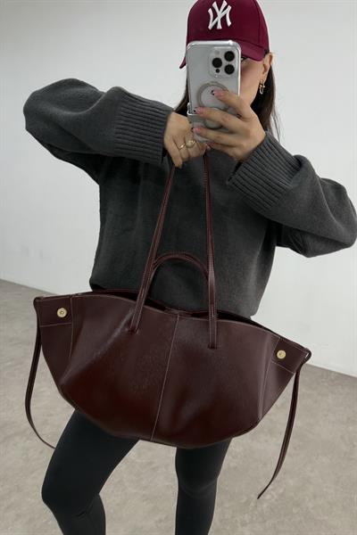 Pln Model Uzun Kısa Kol Askılı Çanta Bordo
