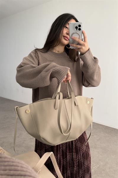 Pln Model Uzun Kısa Kol Askılı Çanta Bej
