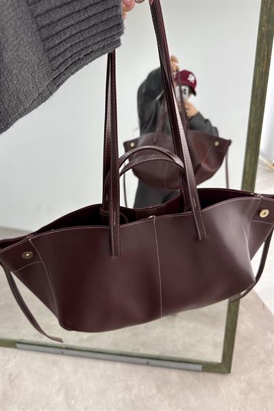 Pln Model Uzun Kısa Kol Askılı Çanta Bordo