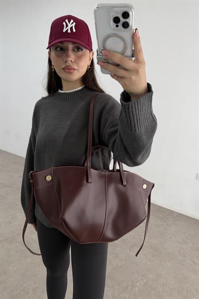 Pln Model Uzun Kısa Kol Askılı Çanta Bordo