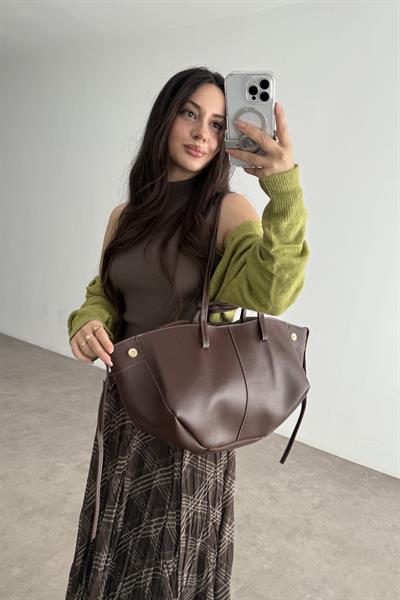 Pln Model Uzun Kısa Kol Askılı Çanta Kahve