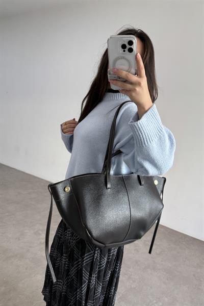 Pln Model Uzun Kısa Kol Askılı Çanta Siyah