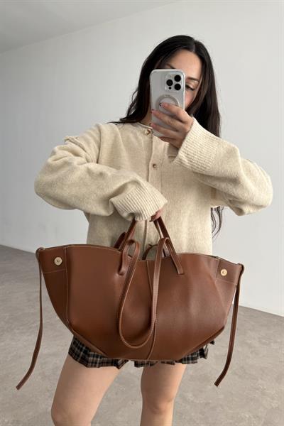 Pln Model Uzun Kısa Kol Askılı Çanta Taba