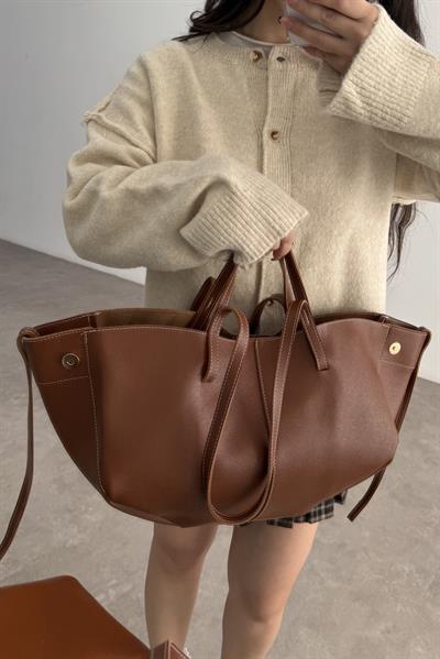 Pln Model Uzun Kısa Kol Askılı Çanta Taba