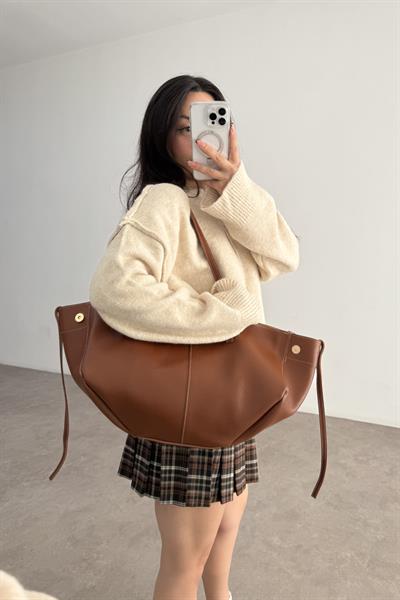 Pln Model Uzun Kısa Kol Askılı Çanta Taba