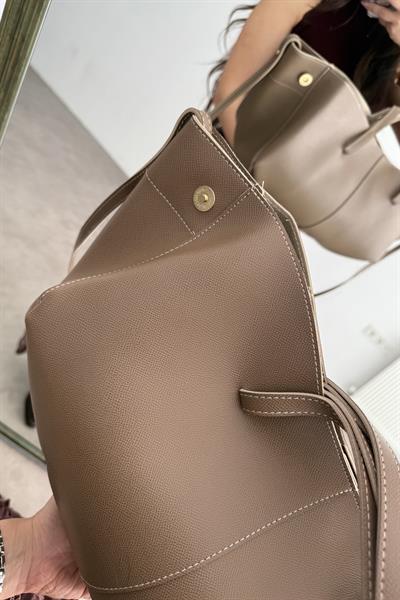 Pln Model Uzun Kısa Kol Askılı Çanta Vizon