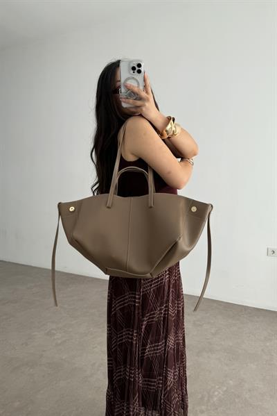 Pln Model Uzun Kısa Kol Askılı Çanta Vizon