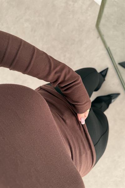 Premiium Düz Yakalı Opak Kahve Body