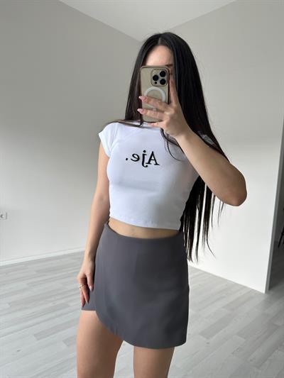 Premium Aje Nakışlı Beyaz Body