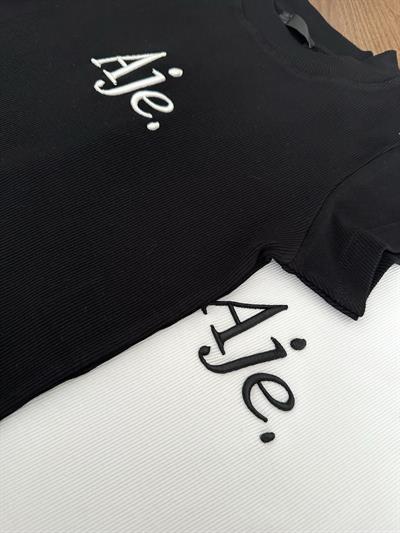 Premium Aje Nakışlı Siyah Body