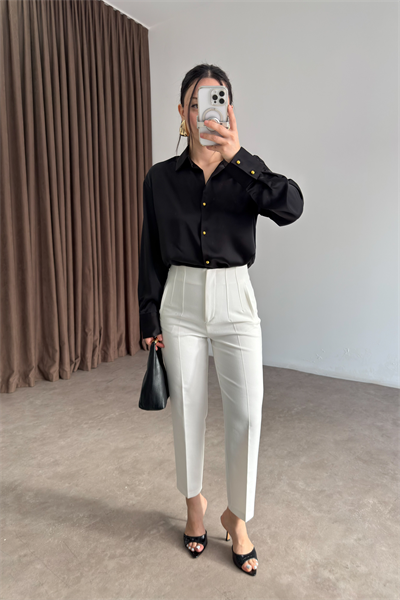 Premium Beyaz Havuç Pantolon