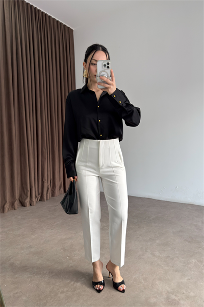 Premium Beyaz Havuç Pantolon