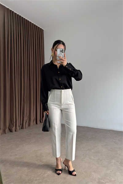 Premium Beyaz Havuç Pantolon