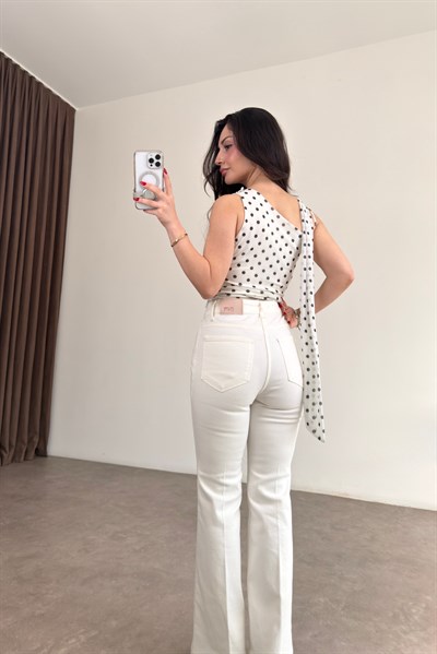 Premium Boho Flare Ekru Jean