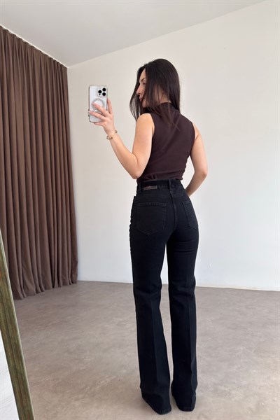 Premium Boho Kemerli Flare Smoke Jean