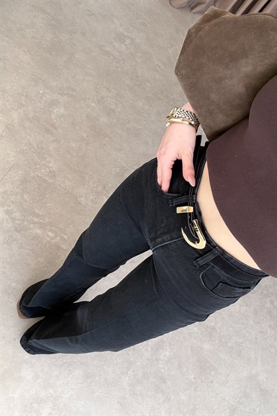 Premium Boho Kemerli Flare Smoke Jean