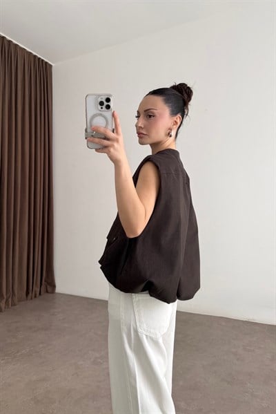 Premium Bomber Kahve Yelek