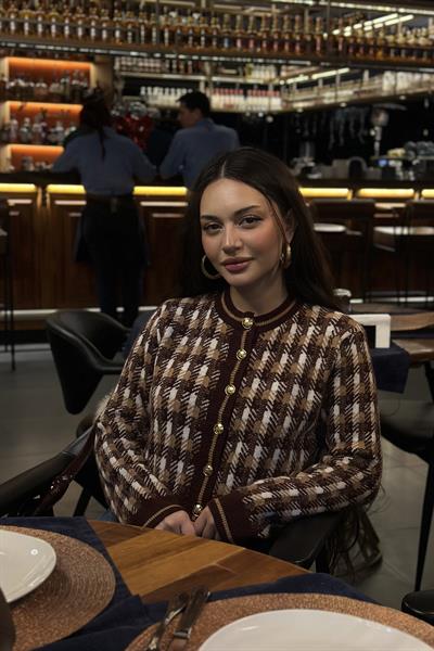 Premium Bordo Desenli Gold Düğmeli  Hırka