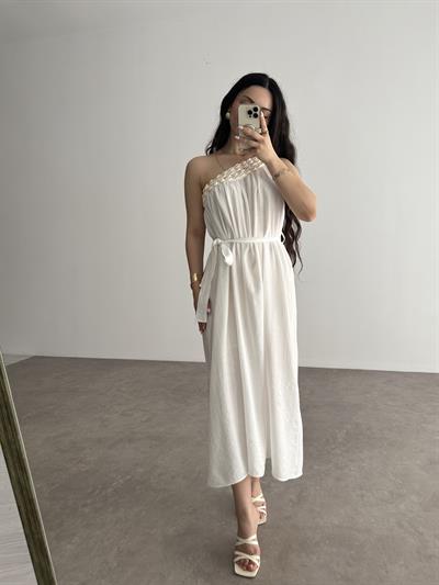 Premium Deniz Kabuğu Detaylı Tasarım Elbise