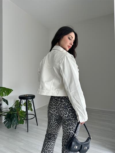 Premium Ekru Denim Ceket