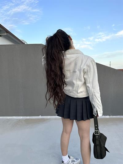 Premium Ekru Denim Ceket