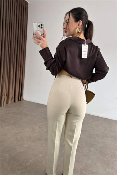 Premium Ekru Havuç Pantolon